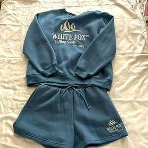 White Fox Sailing Club track set (crew sweatshirt and sweat shorts)